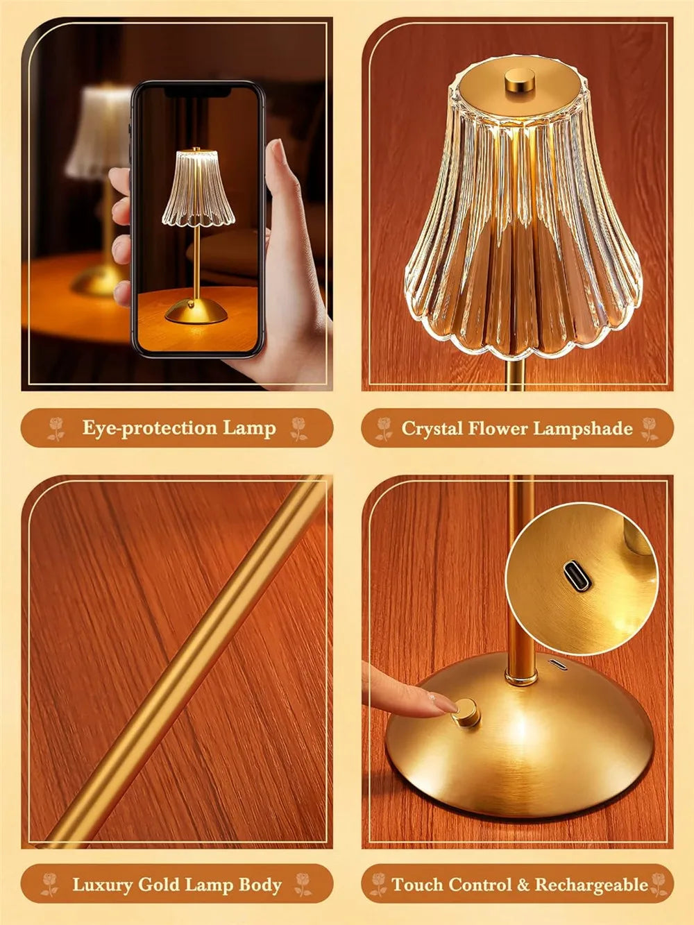 Dimmable Touch Sensor LED Table Lamp