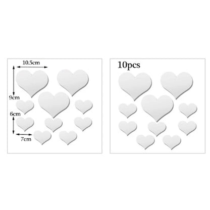 Durable 3D Love Heart Stickers