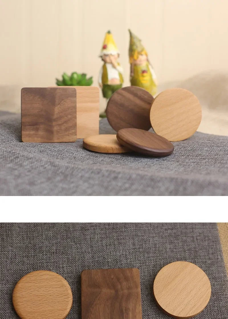 Eco-Friendly Wooden Coaster Set 8.8cm