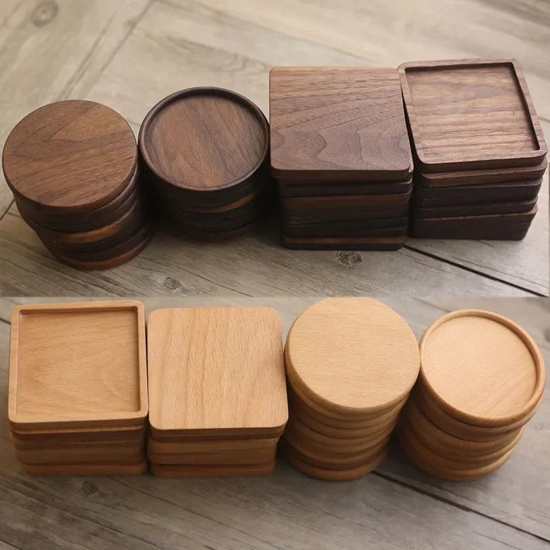 Eco-Friendly Wooden Coaster Set 8.8cm