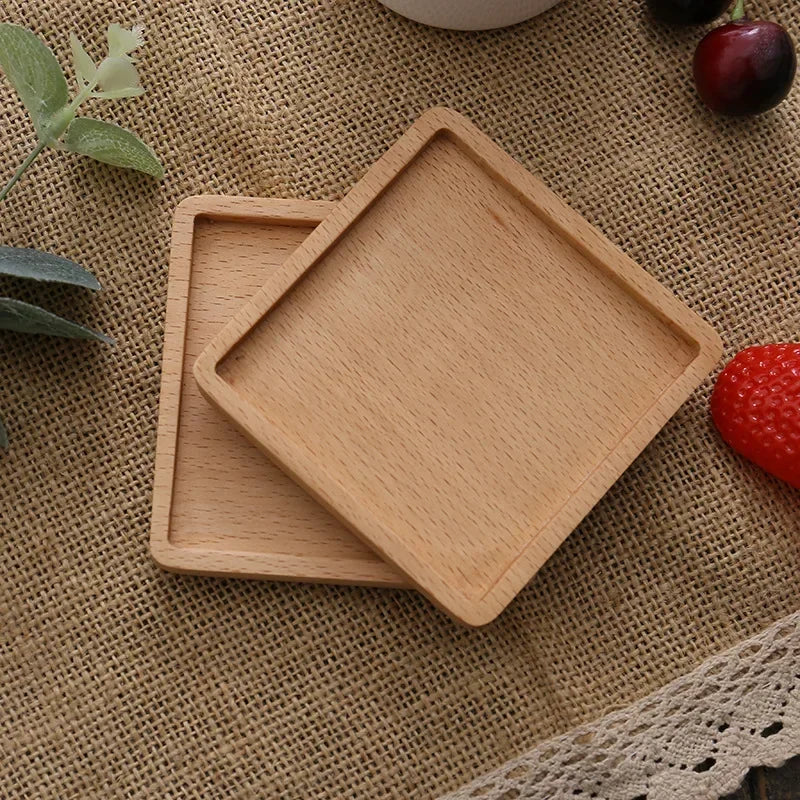 Eco-Friendly Wooden Coaster Set 8.8cm