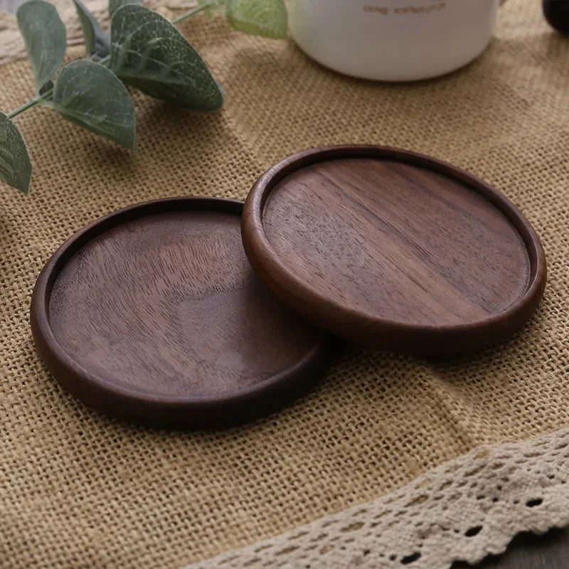 Eco-Friendly Wooden Coaster Set 8.8cm