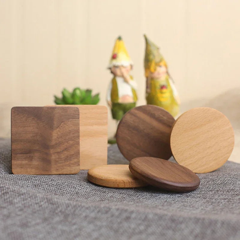 Eco-Friendly Wooden Coaster Set 8.8cm