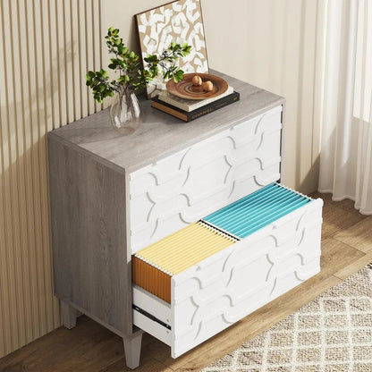 Elegant 2-Drawer Grey File Cabinet