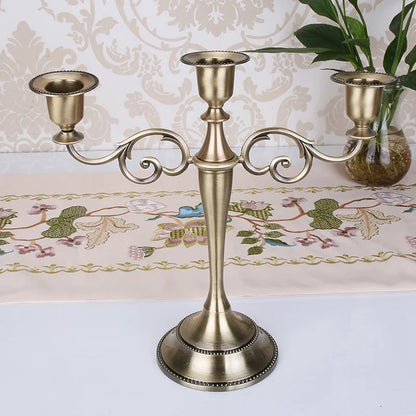 Elegant 3-Arm Metal Candelabra