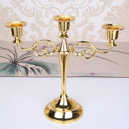 Elegant 3-Arm Metal Candelabra