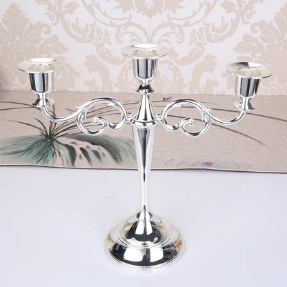 Elegant 3-Arm Metal Candelabra