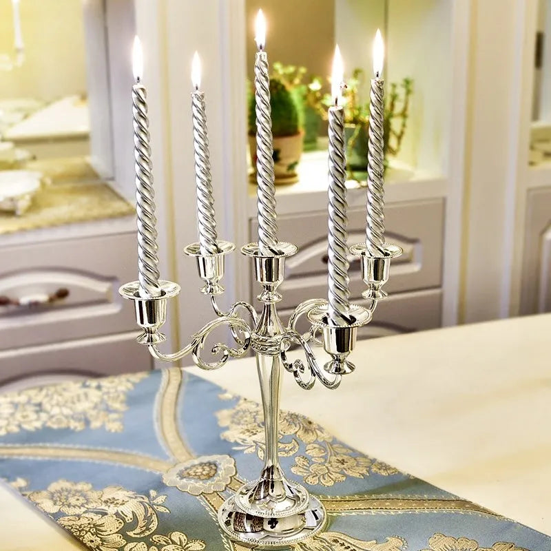 Elegant 3-Arm Metal Candelabra