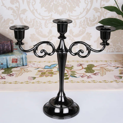 Elegant 3-Arm Metal Candelabra