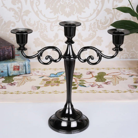 Elegant 3-Arm Metal Candelabra