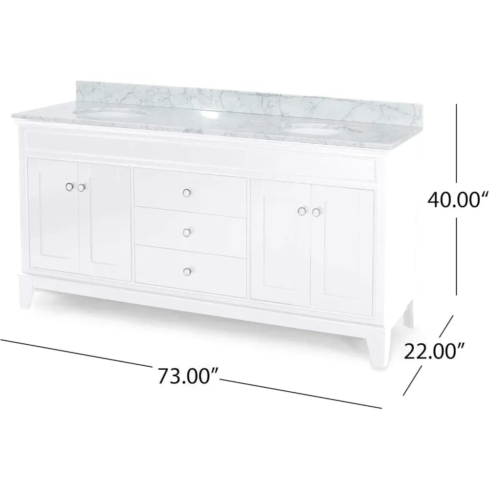 Elegant 61" Double Sink Vanity