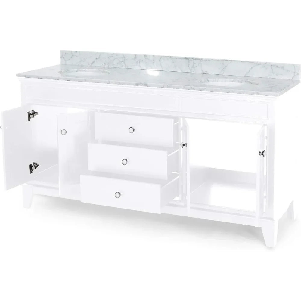 Elegant 61" Double Sink Vanity