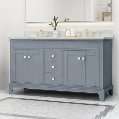 Elegant 61" Double Sink Vanity