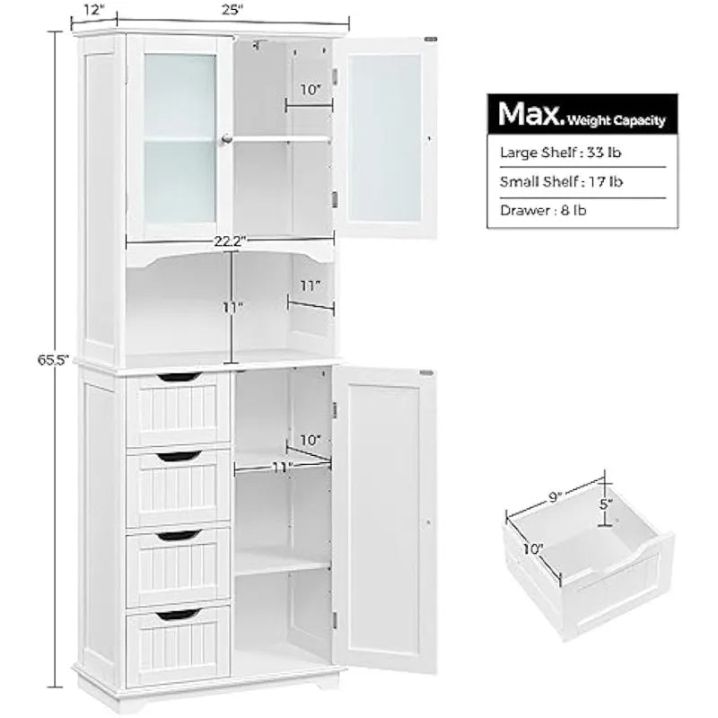 Elegant 65.5" Tall Storage Cabinet