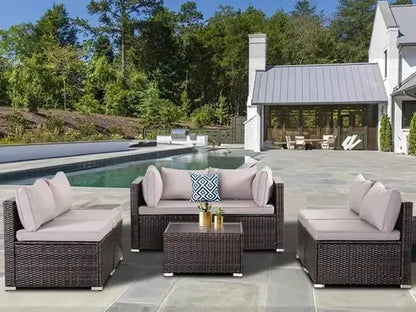 Elegant 7/8 Piece Wicker Patio Sofa Set