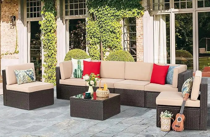 Elegant All-Weather Wicker Rattan Sofa Set