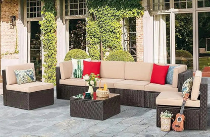 Elegant All-Weather Wicker Rattan Sofa Set