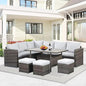 Elegant All-Weather Wicker Rattan Sofa Set