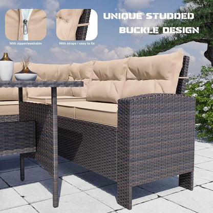 Elegant All-Weather Wicker Rattan Sofa Set