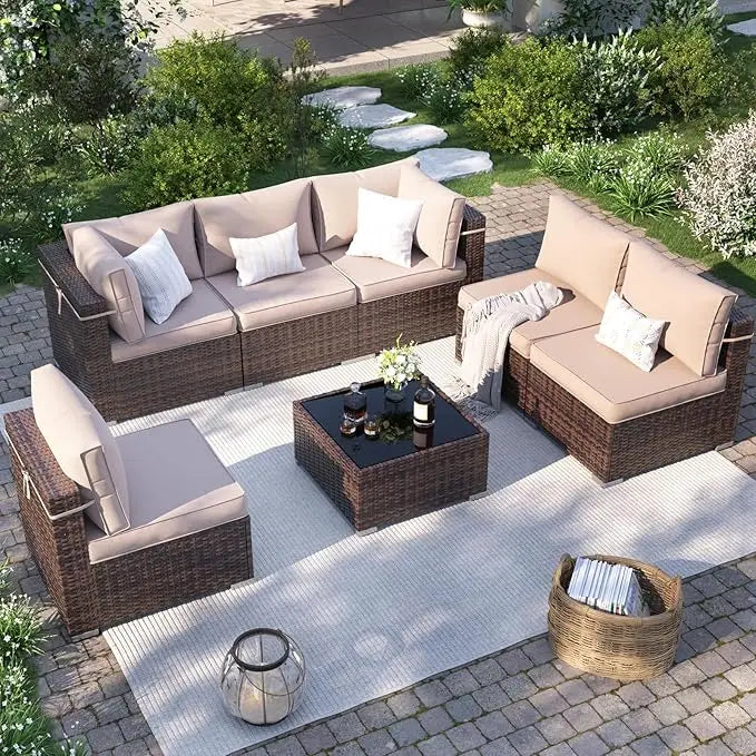 Elegant All-Weather Wicker Rattan Sofa Set