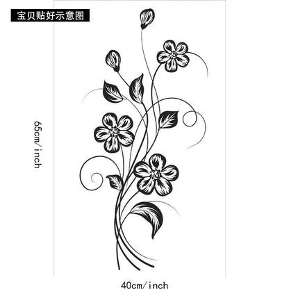 Elegant Black Flower Wall Sticker