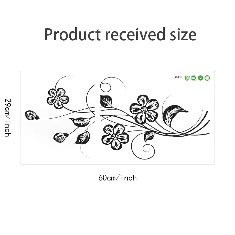 Elegant Black Flower Wall Sticker