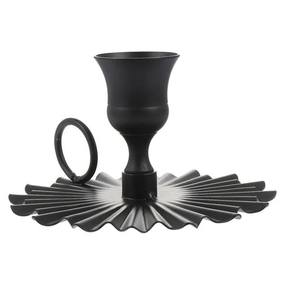 Elegant Black Metal Taper Candleholder