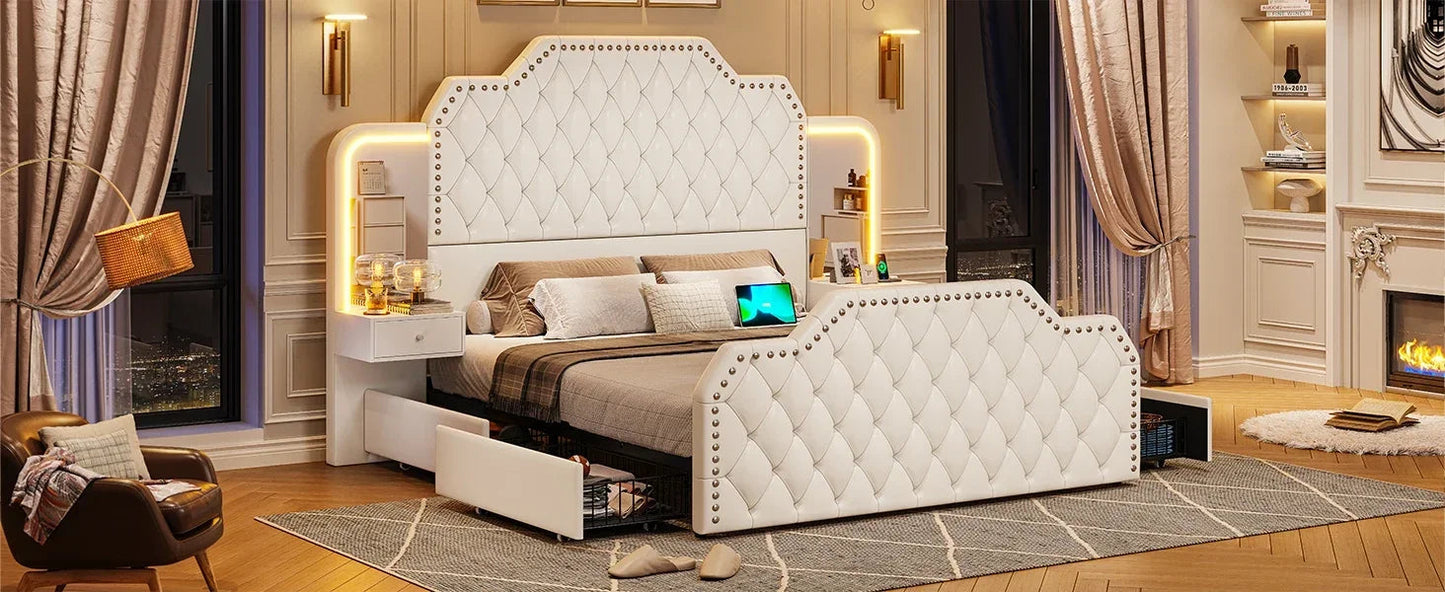 Elegant Black Queen Platform Bed