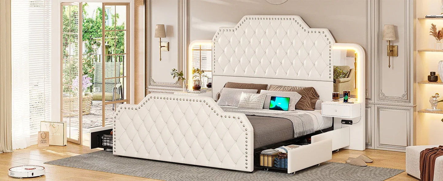 Elegant Black Queen Platform Bed