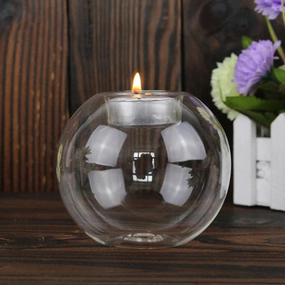 Elegant Glass Candle Holder Set