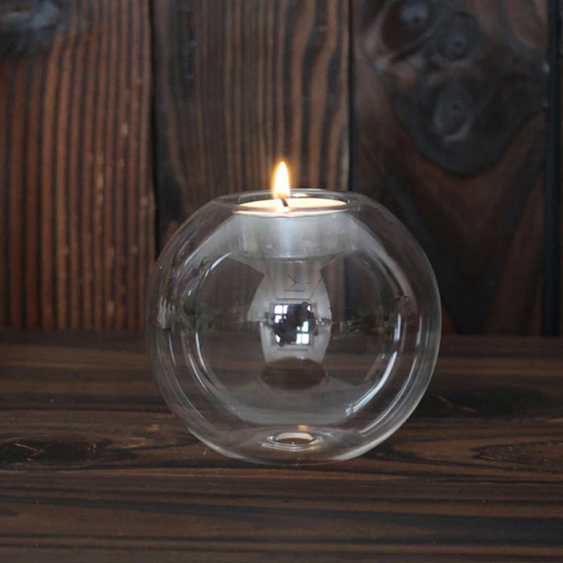 Elegant Glass Candle Holder Set