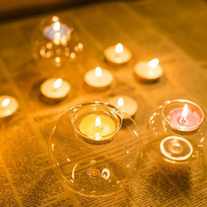 Elegant Glass Candle Holder Set