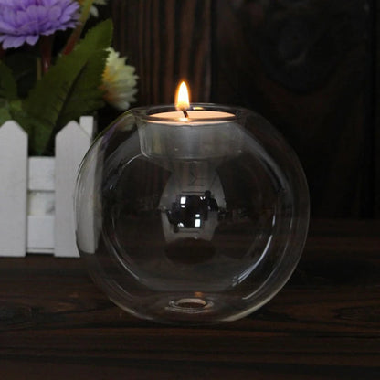 Elegant Glass Candle Holder Set