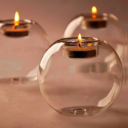 Elegant Glass Candle Holder Set