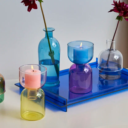 Elegant Glass Candle Holder Vase