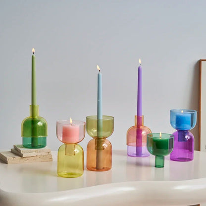 Elegant Glass Candle Holder Vase