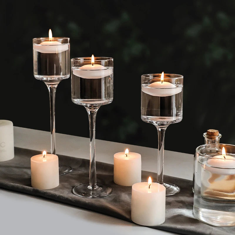 Elegant Glass Candle Holders Set