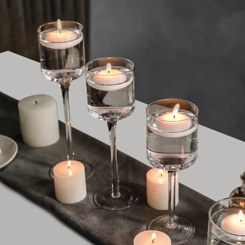 Elegant Glass Candle Holders Set