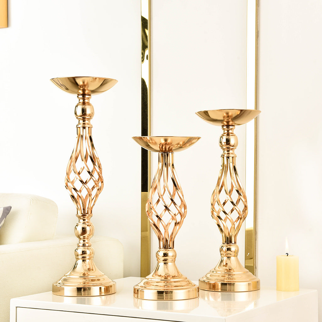 Elegant Gold Iron Candle Holder