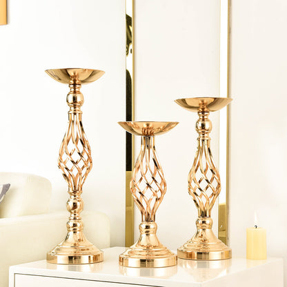 Elegant Gold Iron Candle Holder