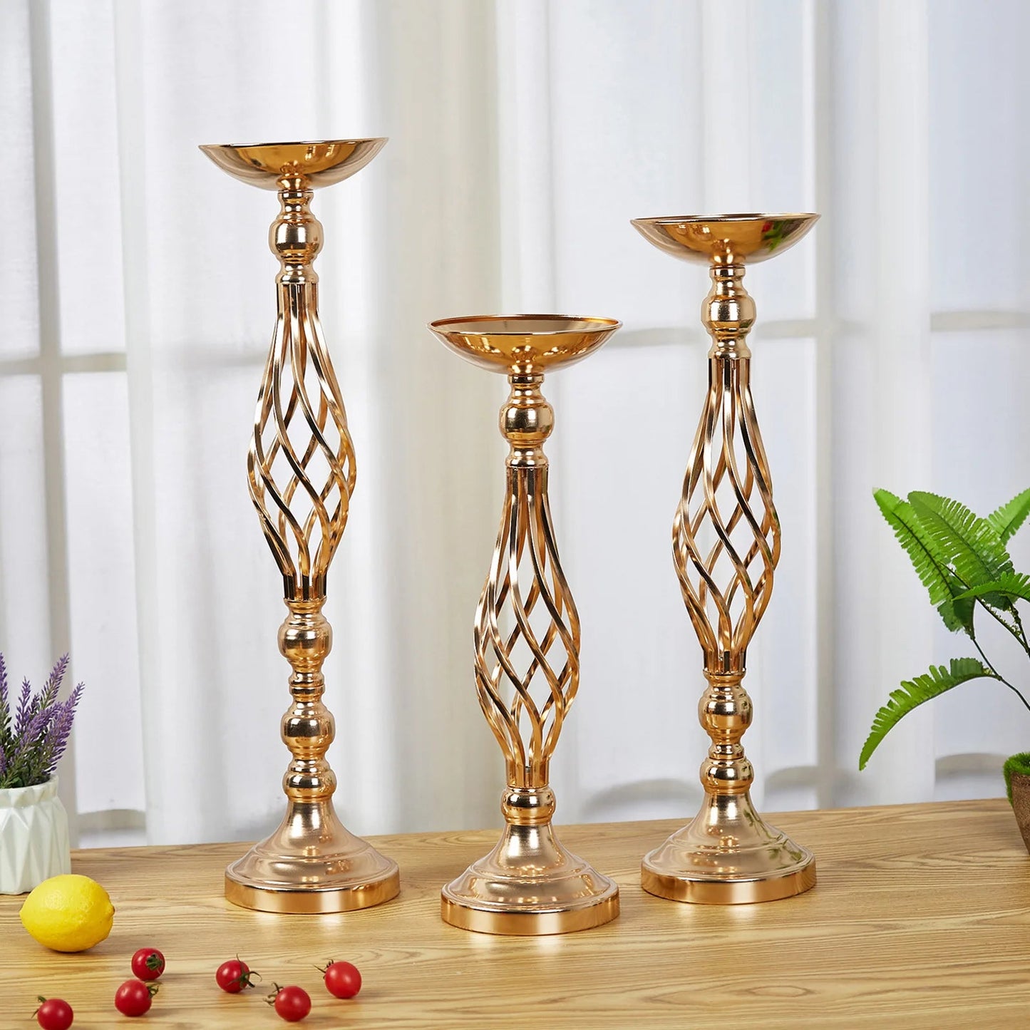 Elegant Gold Iron Candle Holder