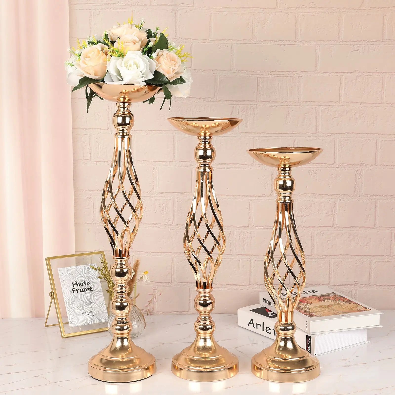 Elegant Gold Iron Candle Holder