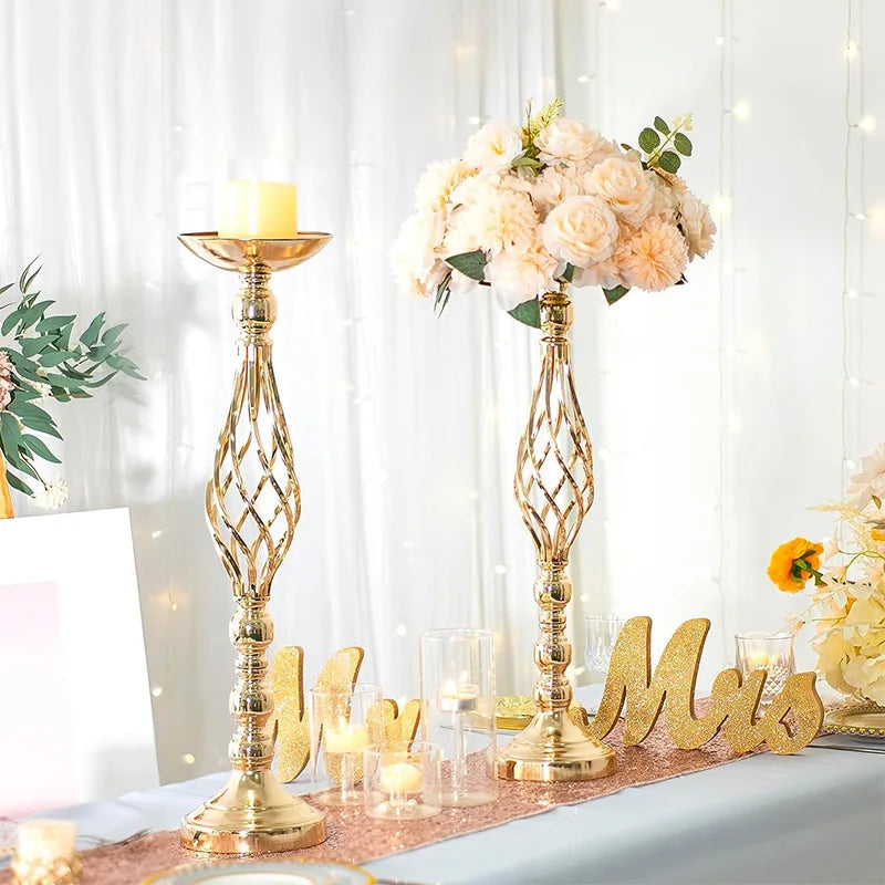 Elegant Gold Iron Candle Holder