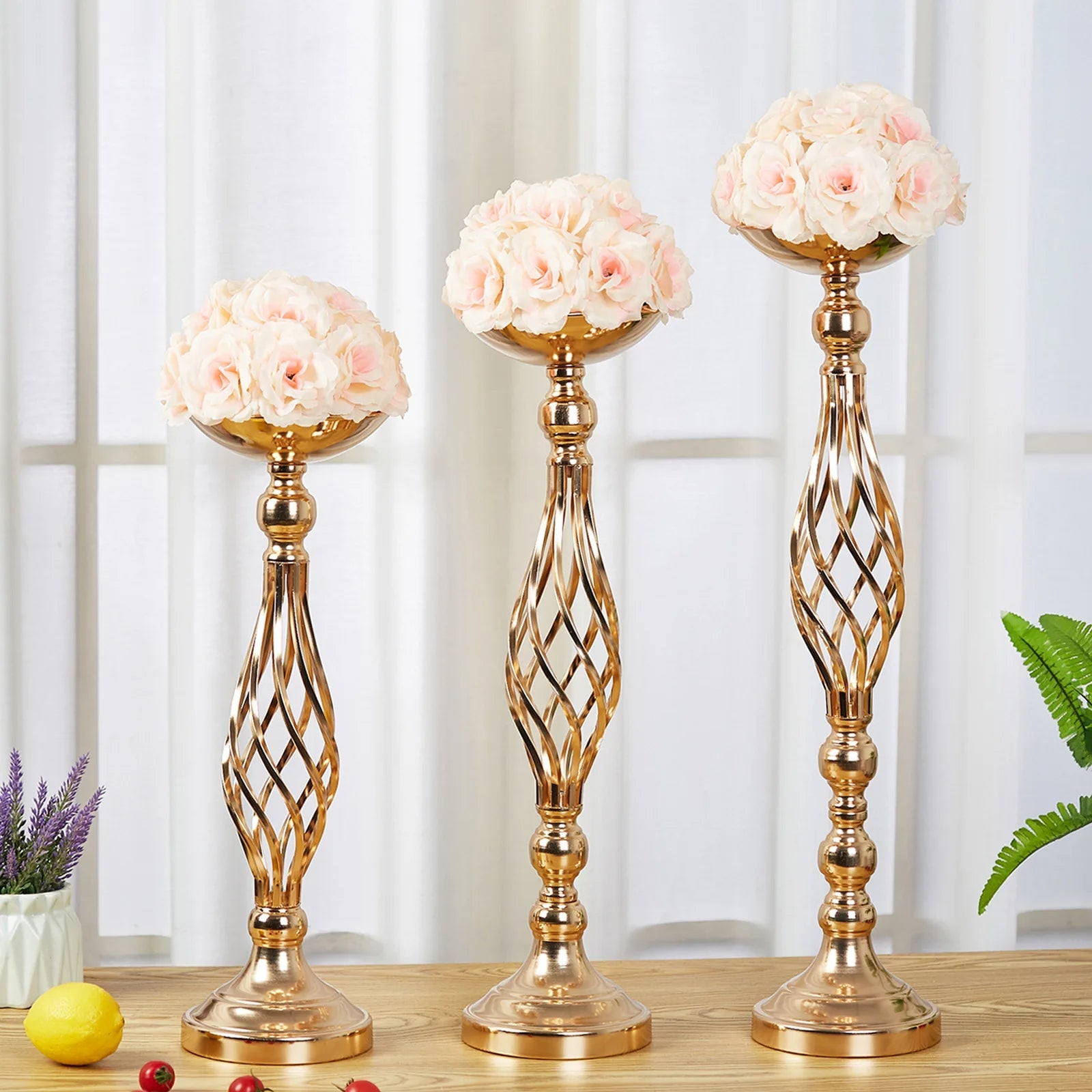 Elegant Gold Iron Candle Holder