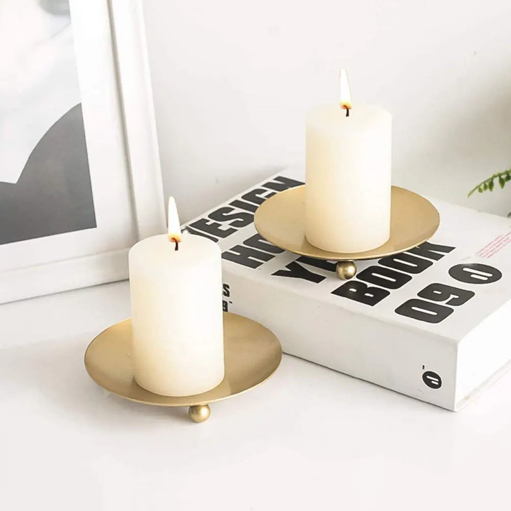 Elegant Gold Plated Candle Holders