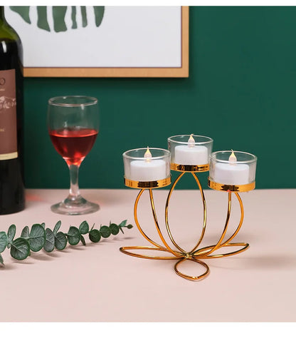 Elegant Iron Candlestick Holder - Modern Retro