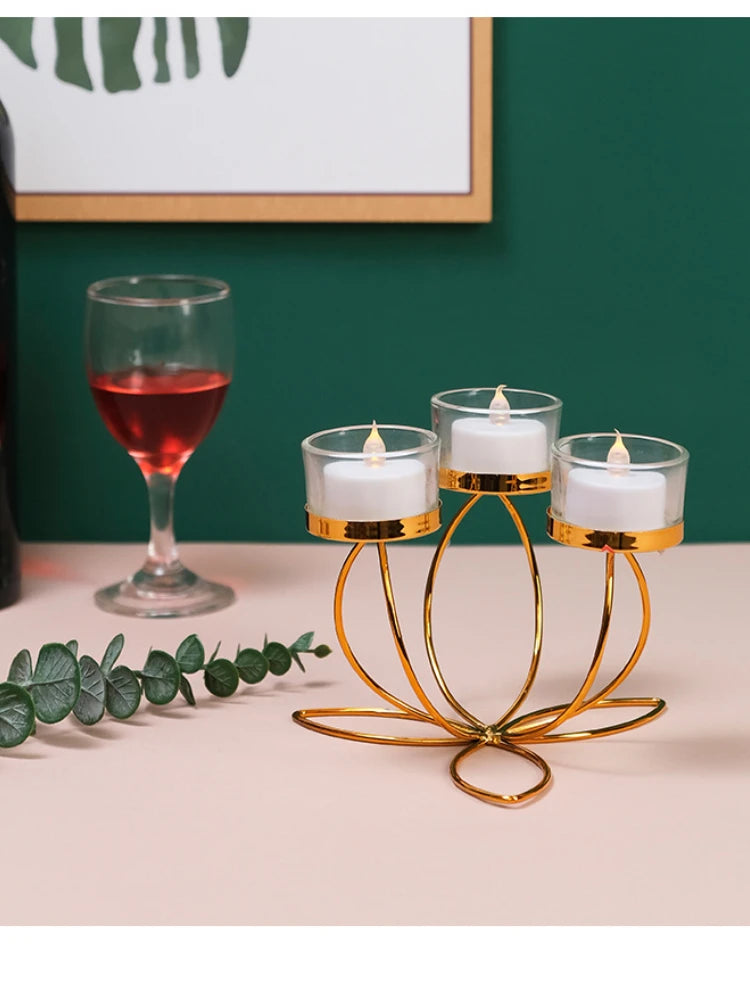 Elegant Iron Candlestick Holder - Modern Retro