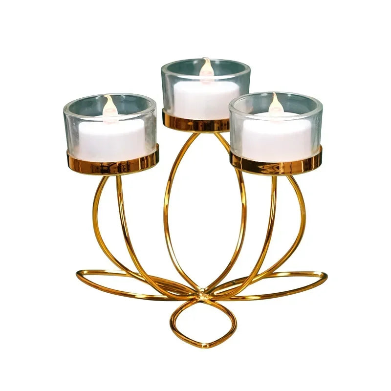 Elegant Iron Candlestick Holder - Modern Retro