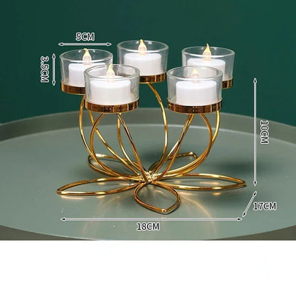 Elegant Iron Candlestick Holder - Modern Retro