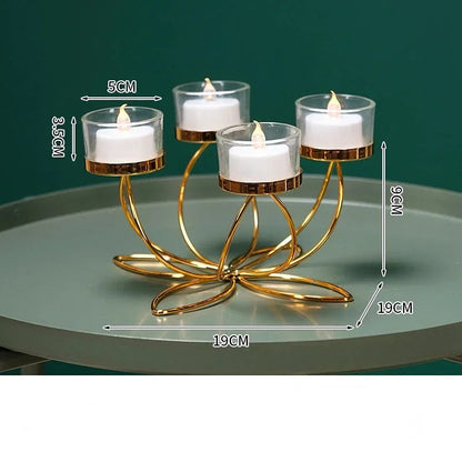 Elegant Iron Candlestick Holder - Modern Retro